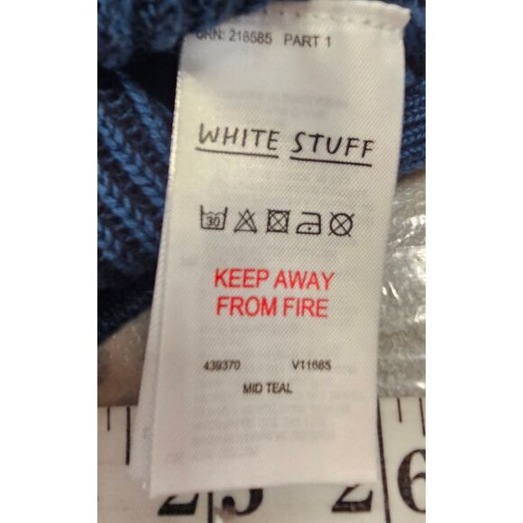 White Stuff Mens L Pentire Crew Sweater in Mid Teal - Picture 10 of 11